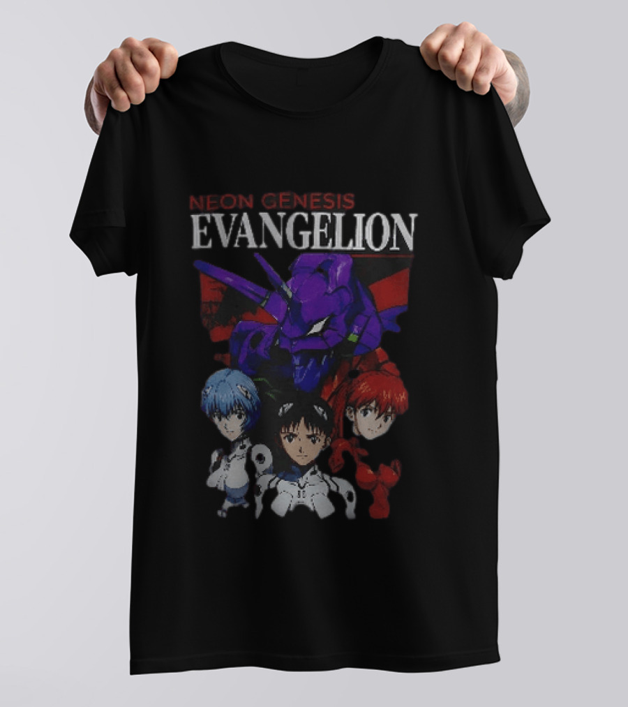 Neon Genesis Evangelion Rei Asuka Shinji With Unit 01 T-Shirt