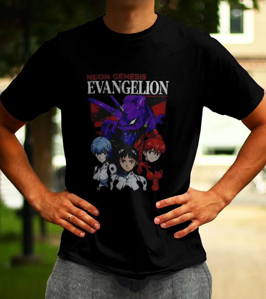 Neon Genesis Evangelion Rei Asuka Shinji With Unit 01 T-Shirt