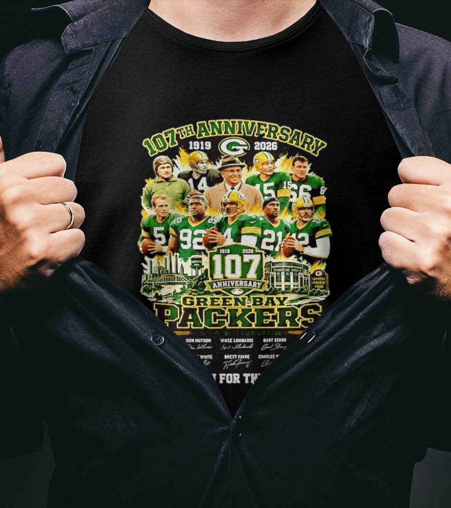 Green Bay Packers 107th Anniversary 1919 2026 NFL Legends Thank You For The Memories T-Shirt