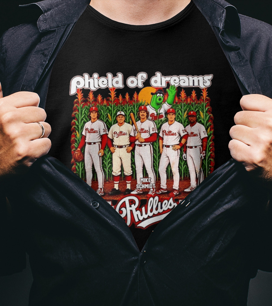 Phield Of Dreams Phillies 2026 Steve Carlton Robin Roberts Mike Schmidt Chase Utley Jimmy Rollins T-Shirt