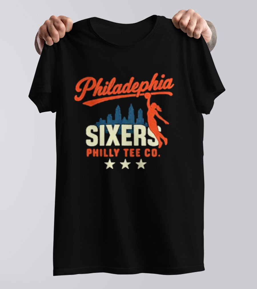 Philadelphia Sixers Philly Co Skyline Basketball T-Shirt
