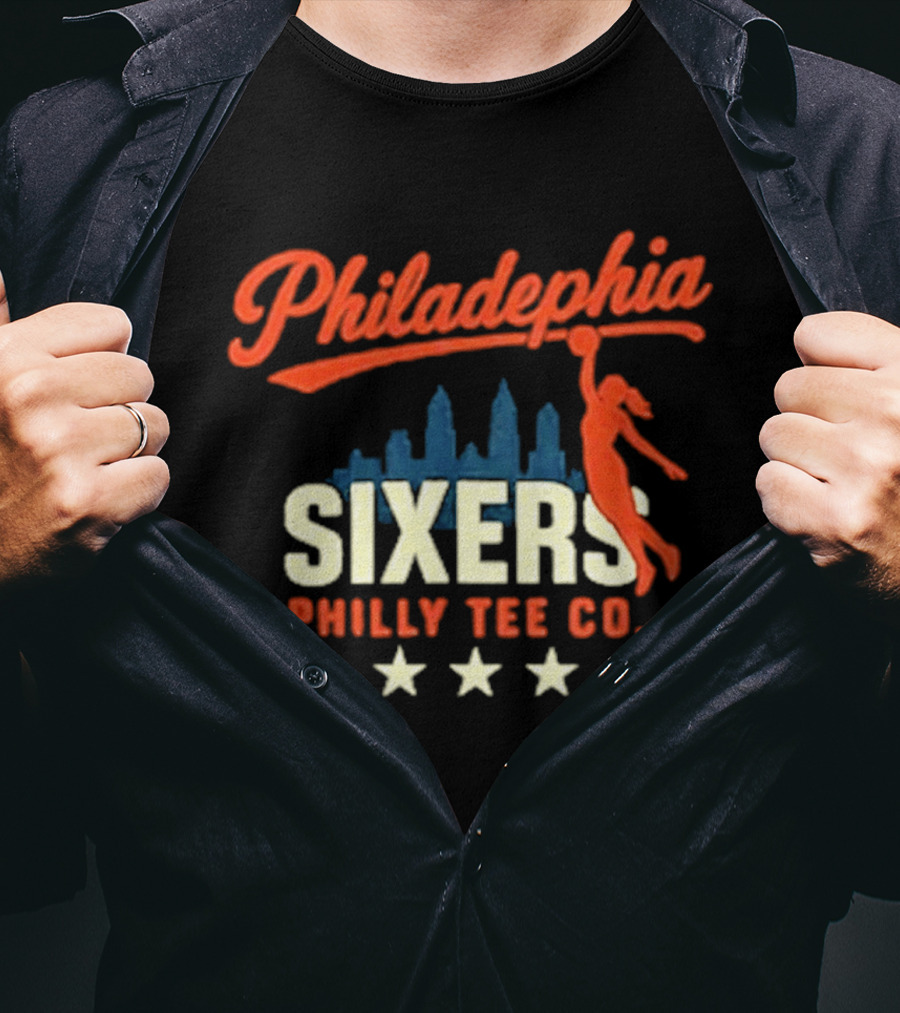 Philadelphia Sixers Philly Co Skyline Basketball T-Shirt