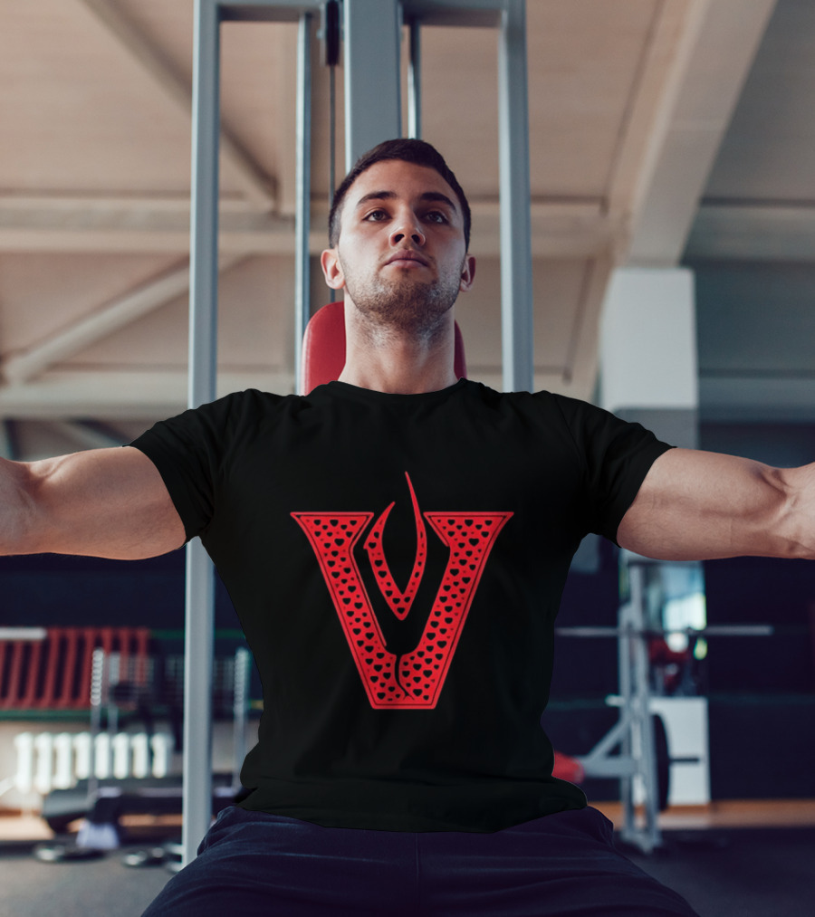 Red V Filled Hearts Flame T-Shirt