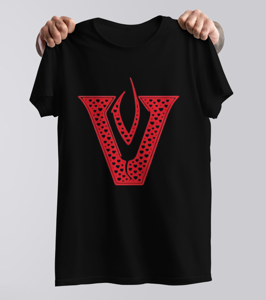 Red V Filled Hearts Flame T-Shirt