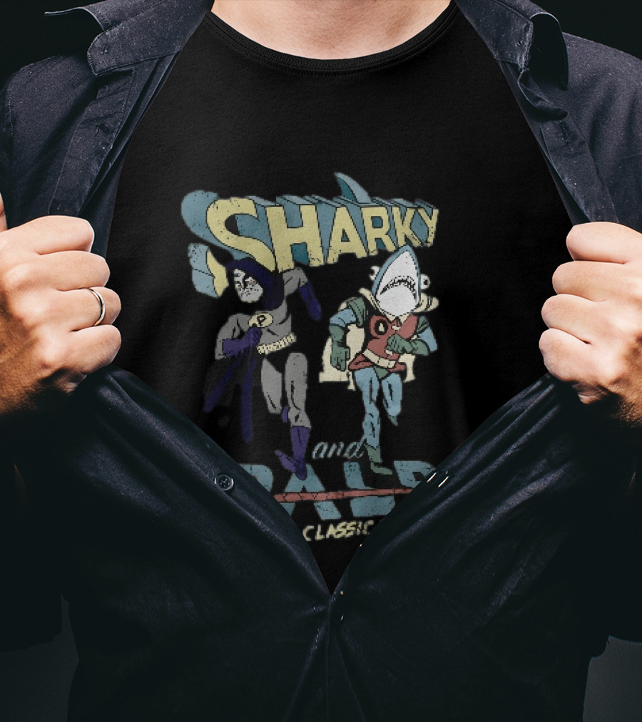 Sharky And Palp The Classic Duo Vintage Superhero T-Shirt
