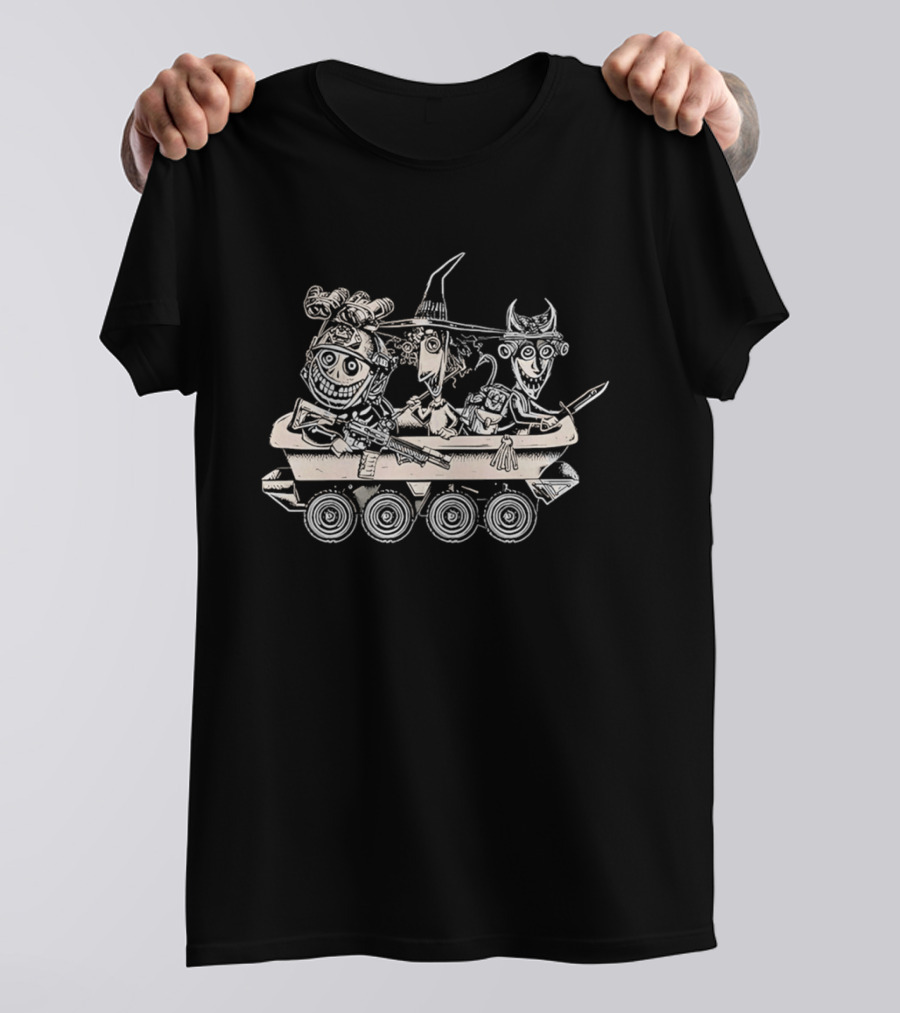 Tactical Nightmare Cartoon Characters Riding Armored Vehicle T-Shirt