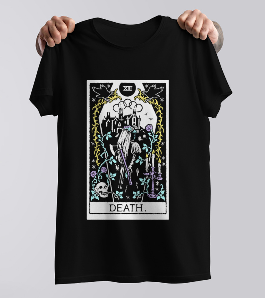 XIII Death Tarot Card Gothic Skull And Scythe T-Shirt