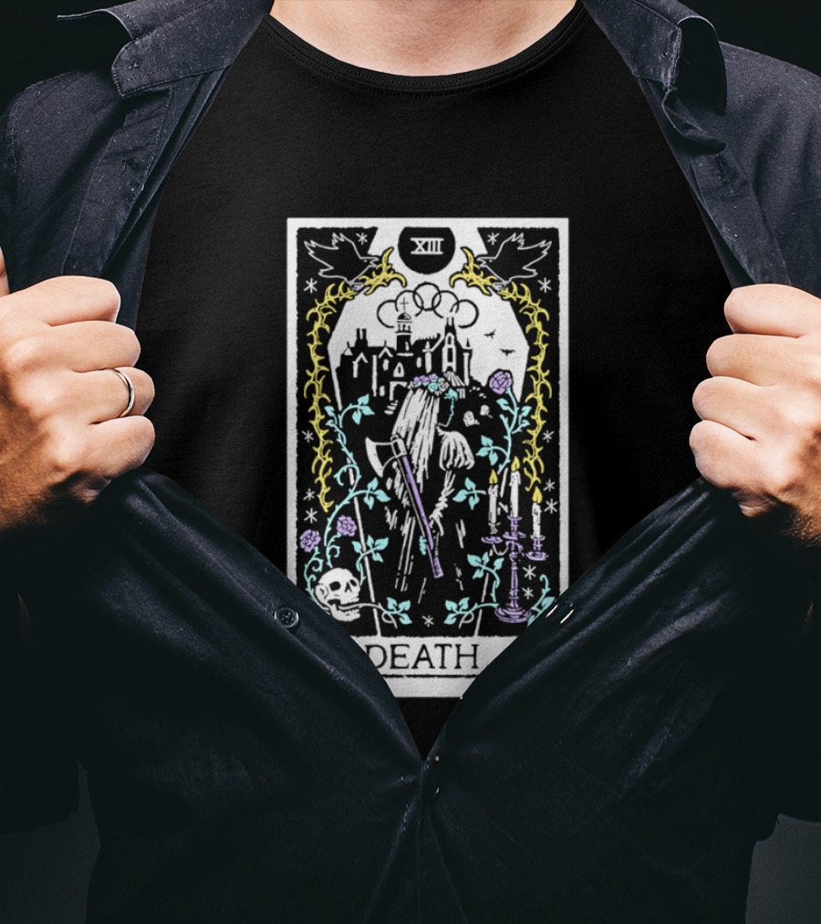XIII Death Tarot Card Gothic Skull And Scythe T-Shirt