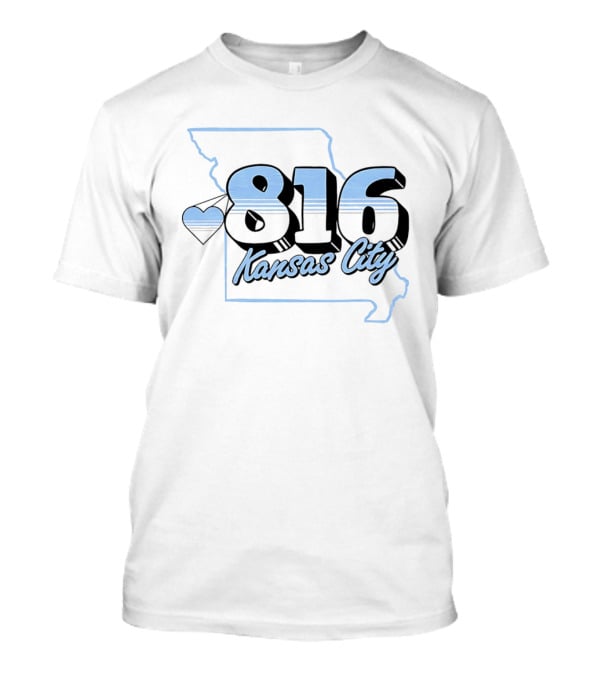 816 Kansas City Heart Map Love T-Shirt