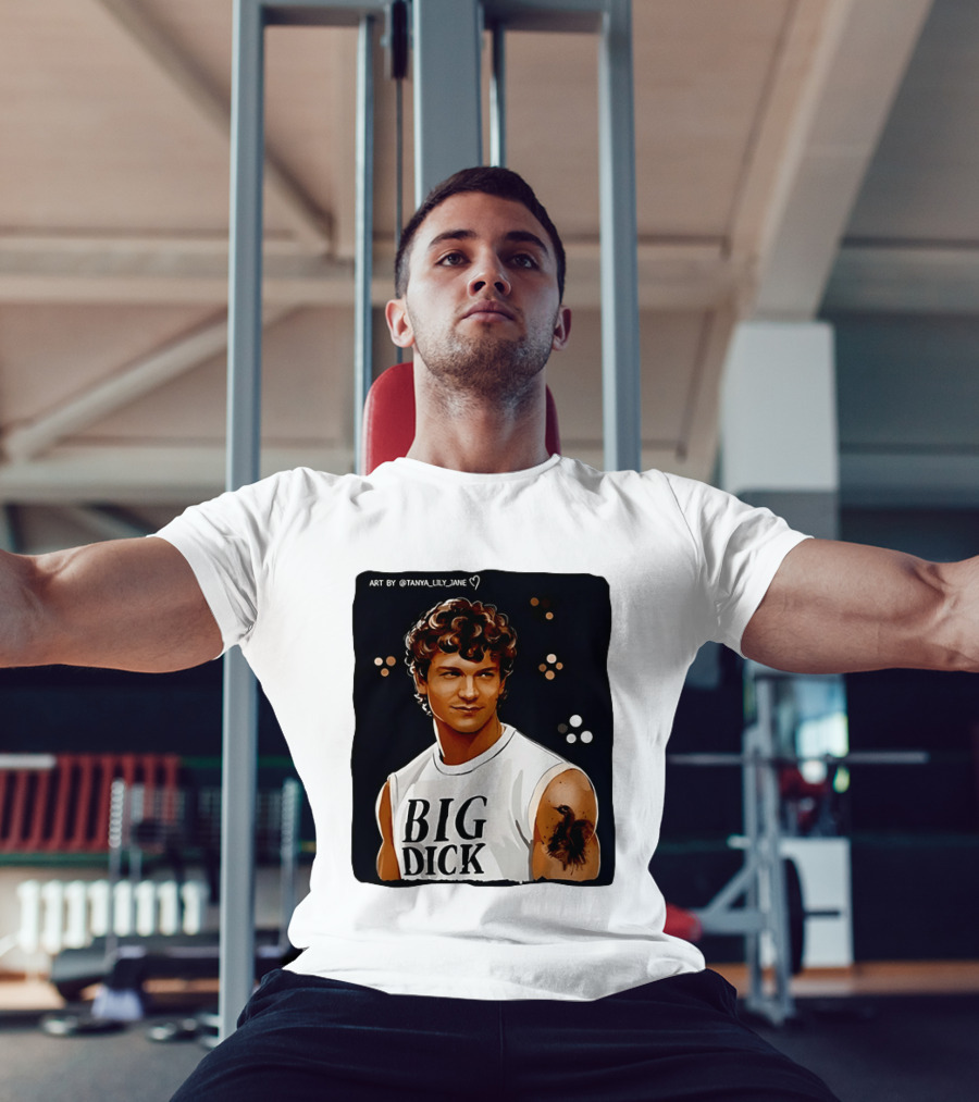 Tanya Lily Jane Big Dick Art Featuring Curly Haired Man T-Shirt