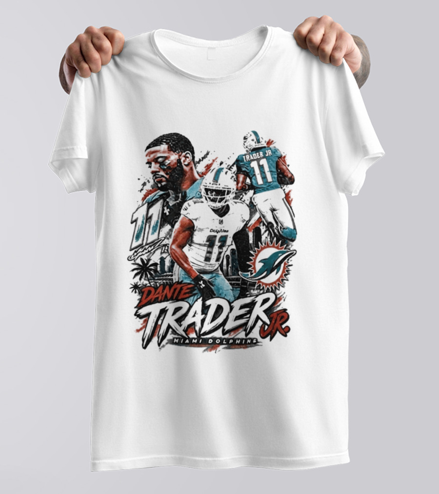 Dante Trader Jr Miami Dolphins 11 Football 2026 T-Shirt