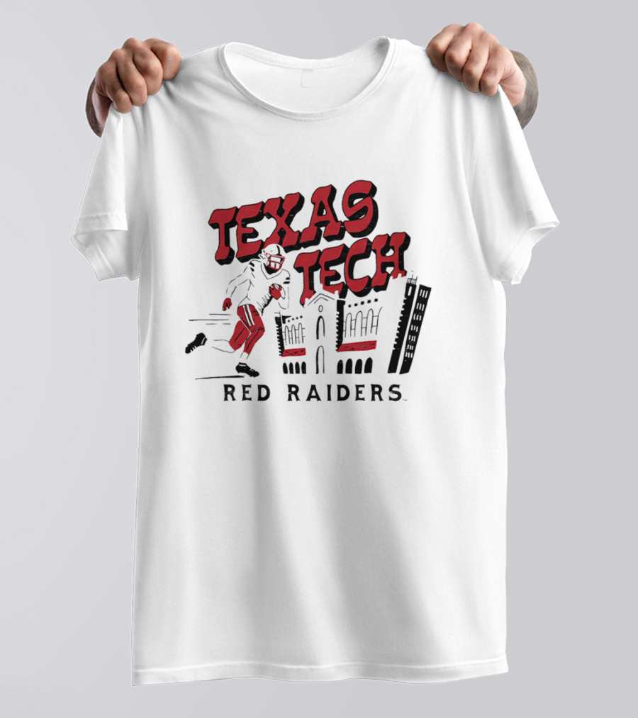Texas Tech Red Raiders Football Player And Campus T-Shirt