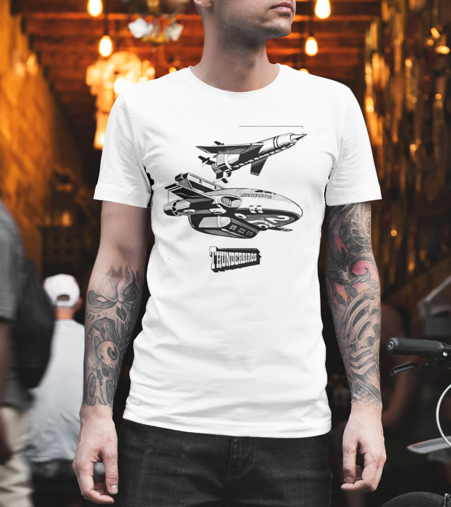 Thunderbirds Rocket Spacecraft Flying Line T-Shirt