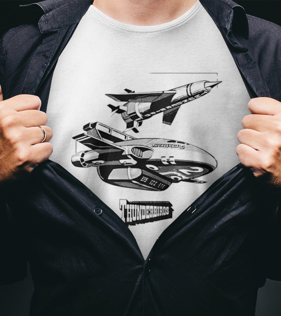 Thunderbirds Rocket Spacecraft Flying Line T-Shirt