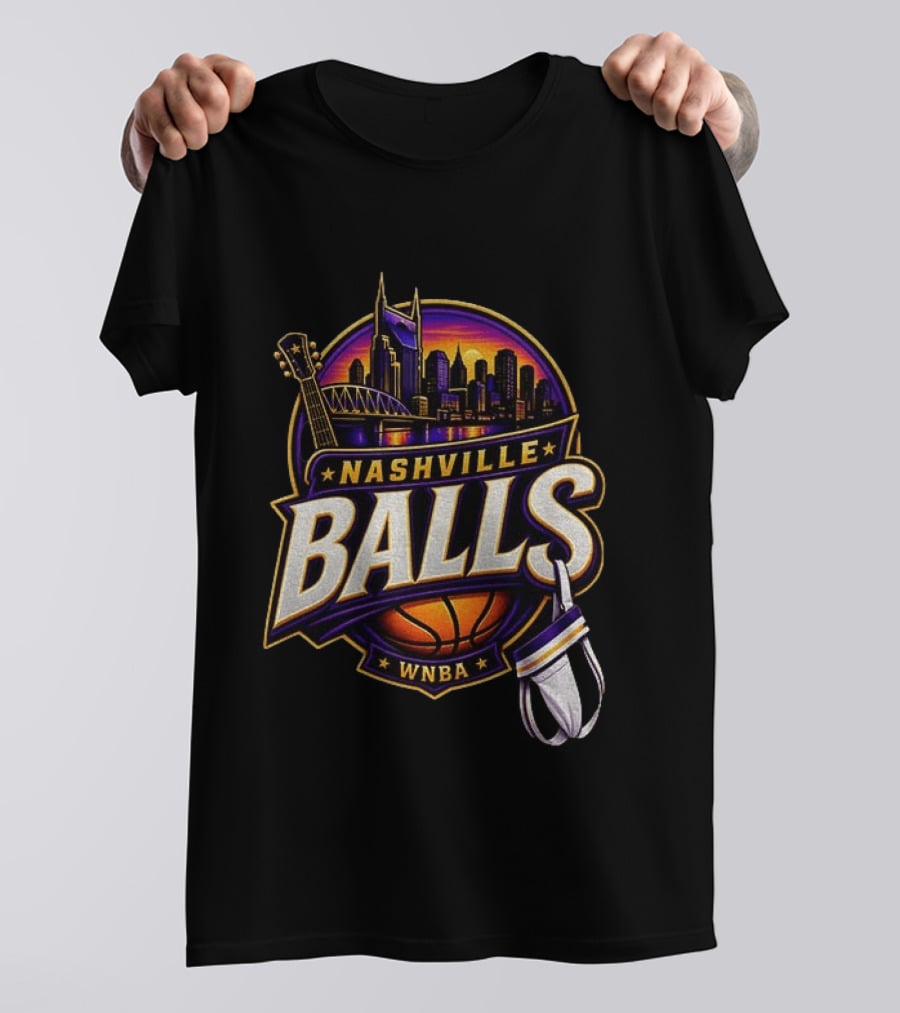 Nashville Balls WNBA Basketball Music City Skyline T-Shirt