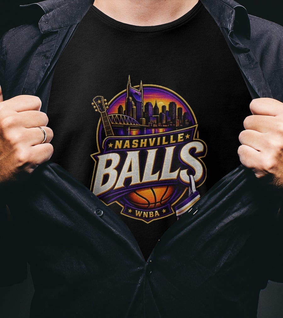 Nashville Balls WNBA Basketball Music City Skyline T-Shirt