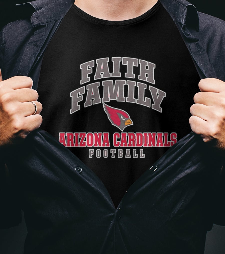 Arizona Cardinals Faith Family Football Bird Head T-Shirt