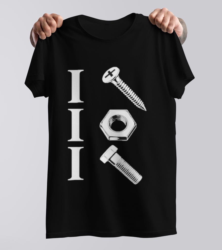 Back Mechanic Hardware Tool Screw Hex Bolt Nut T-Shirt