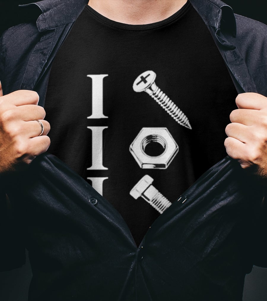 Back Mechanic Hardware Tool Screw Hex Bolt Nut T-Shirt