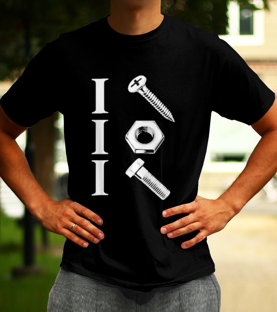 Back Mechanic Hardware Tool Screw Hex Bolt Nut T-Shirt