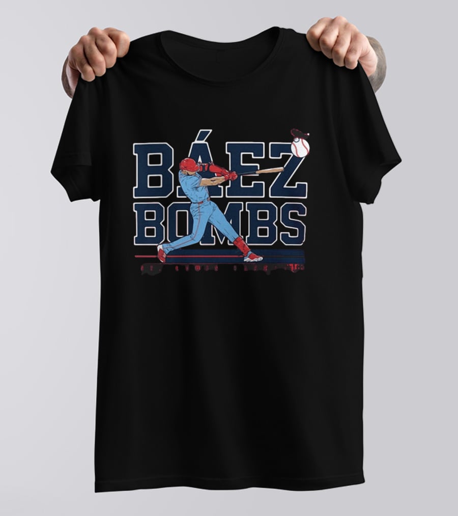 Báez Bombs St. Louis Baseball Player Swinging Bat With Flying Ball T-Shirt
