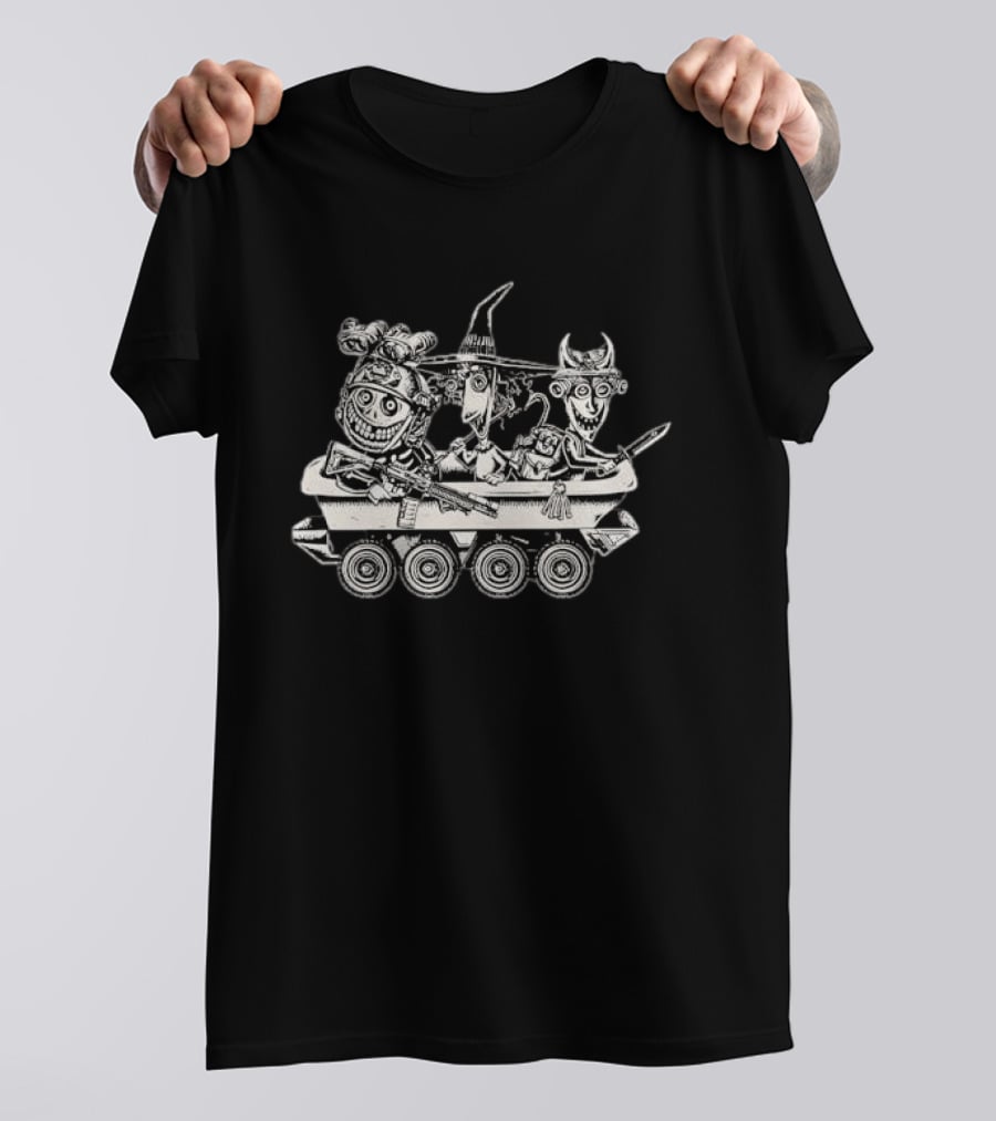 Lock Shock Barrel Tactical Bathtub Tank Black White Cartoon T-Shirt