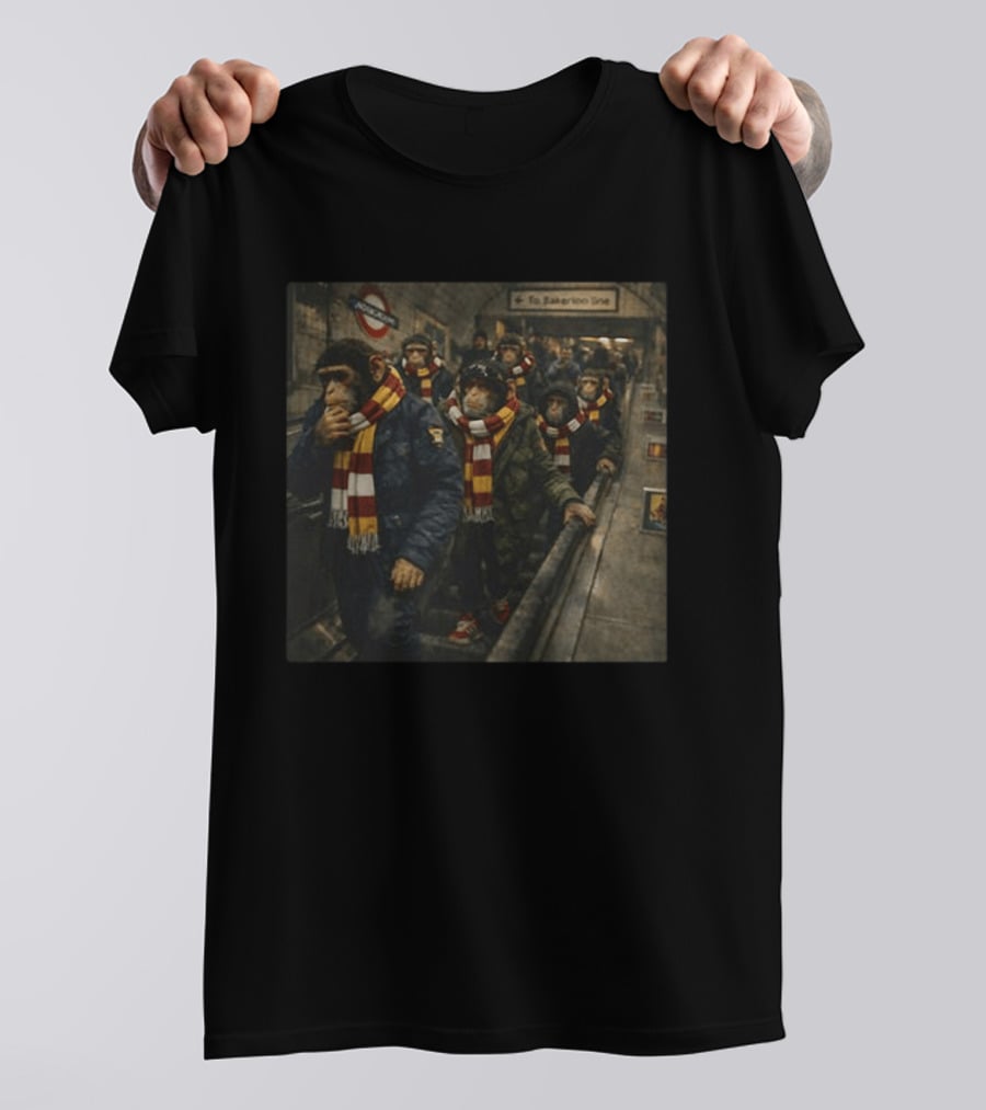 Bradford City Northern Monkeys Terrace London Underground Soccer Fans T-Shirt