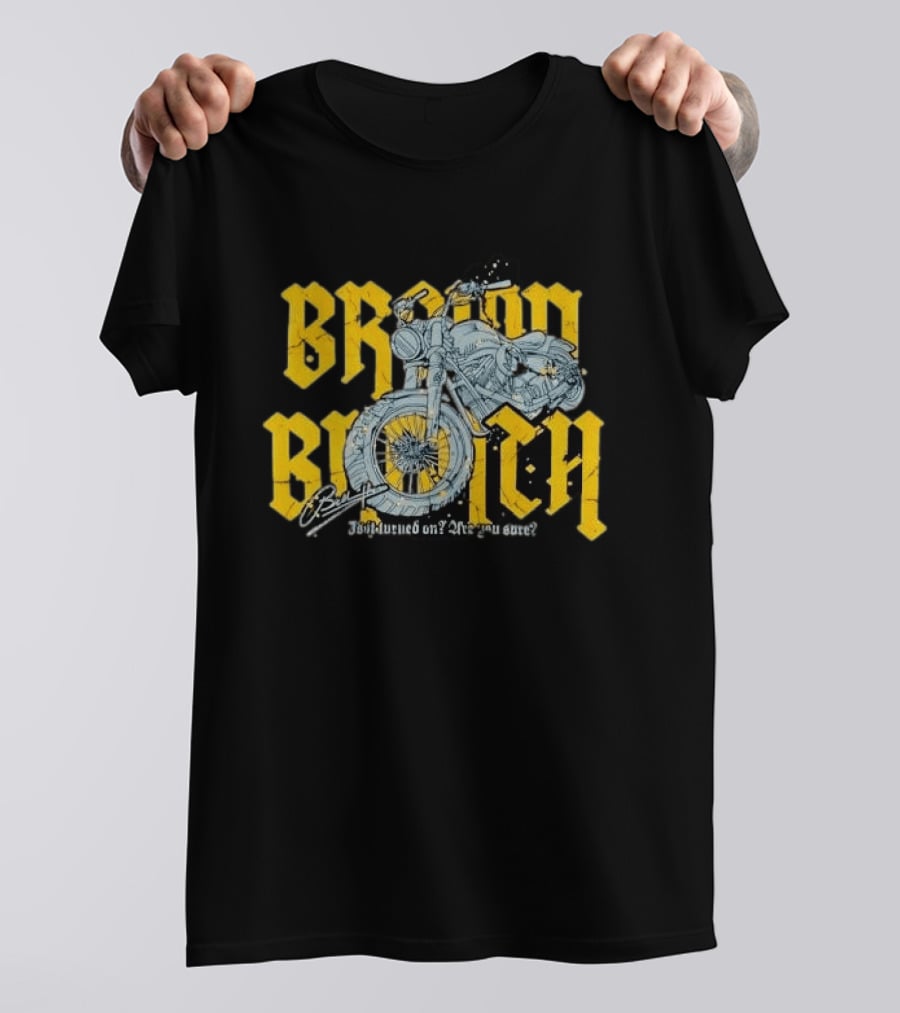 Broom Broom Is It Turned On Are You Sure Grey Motorcycle Distressed T-Shirt