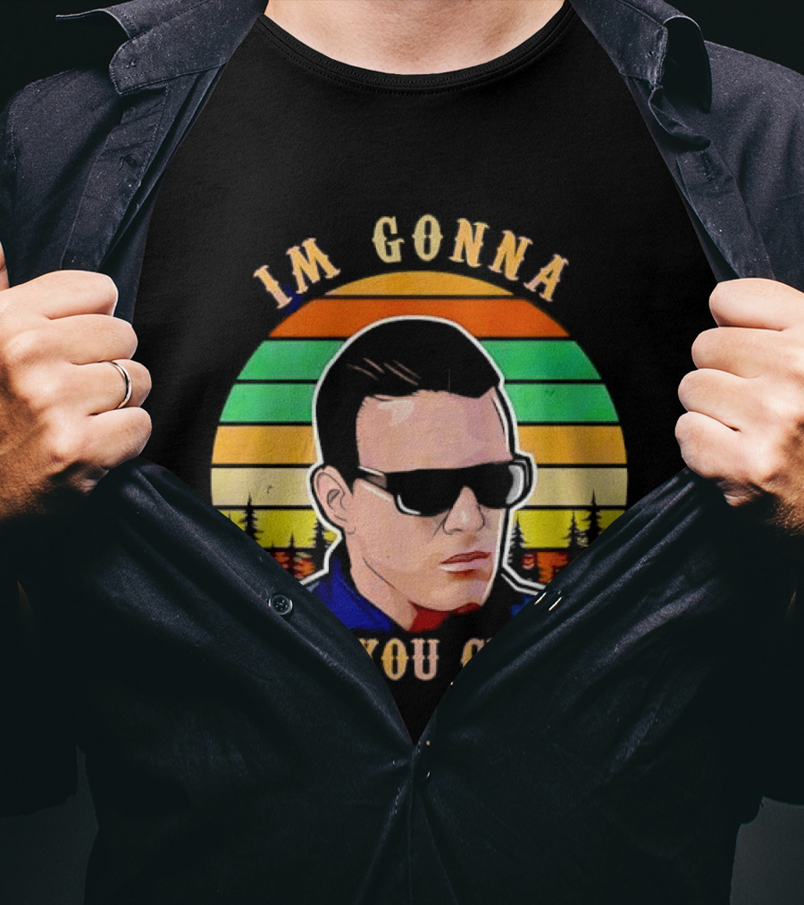 I'm Gonna Lick You Clean Sunglasses Man Sunset Pine Trees T-Shirt