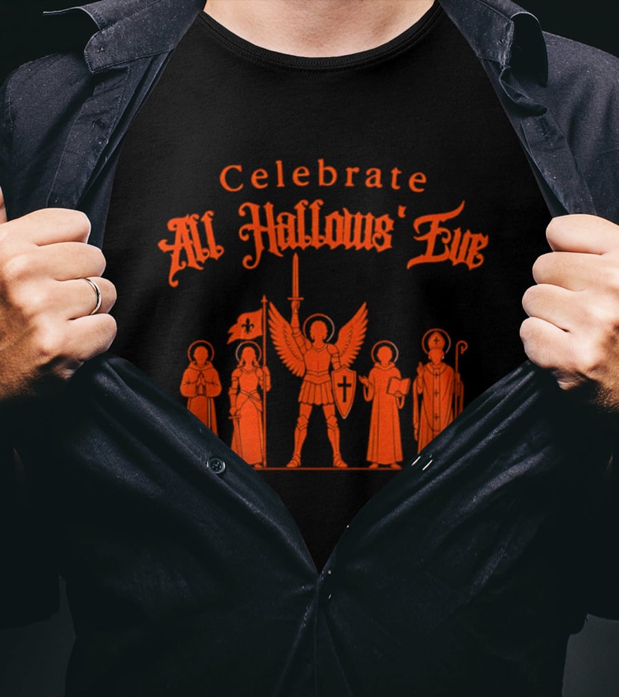 Celebrate All Hallows' Eve Catholic Saints Michael Joan Of Arc T-Shirt