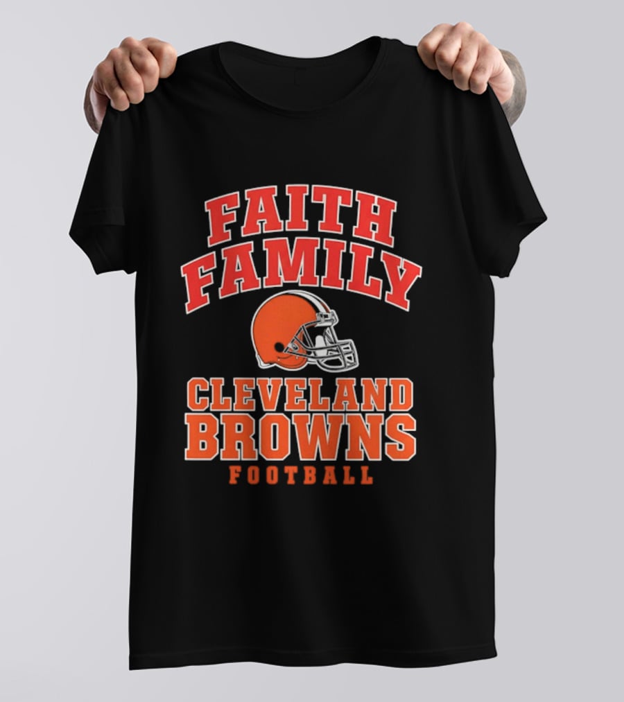 Faith Family Cleveland Browns Football Orange Helmet T-Shirt