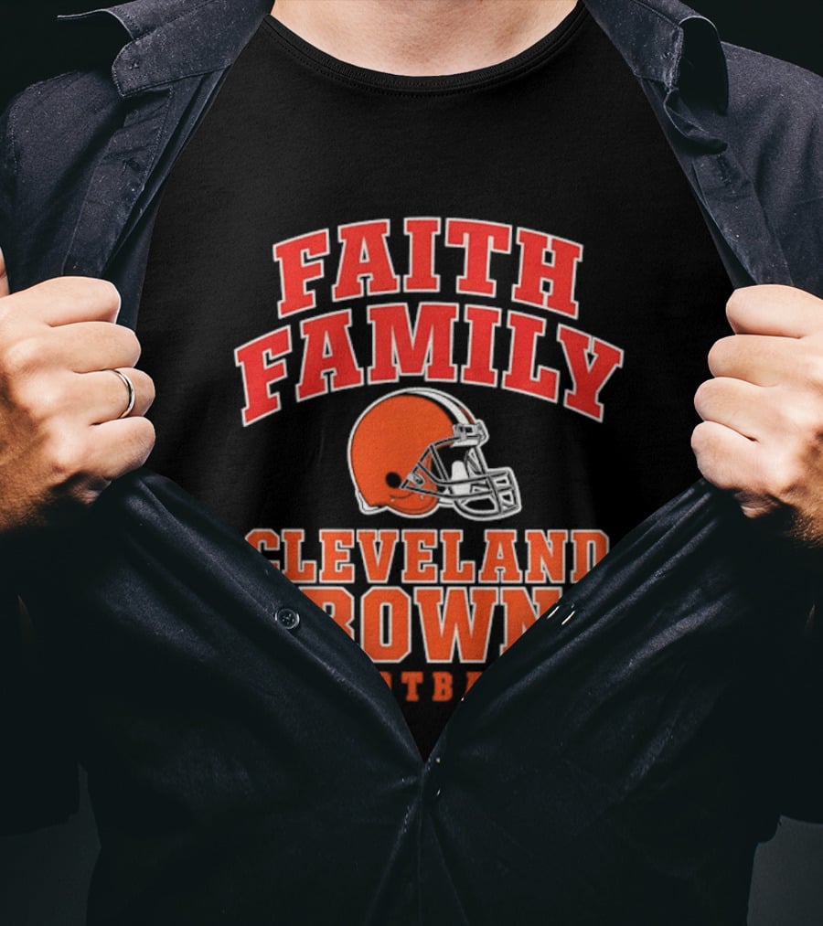 Faith Family Cleveland Browns Football Orange Helmet T-Shirt