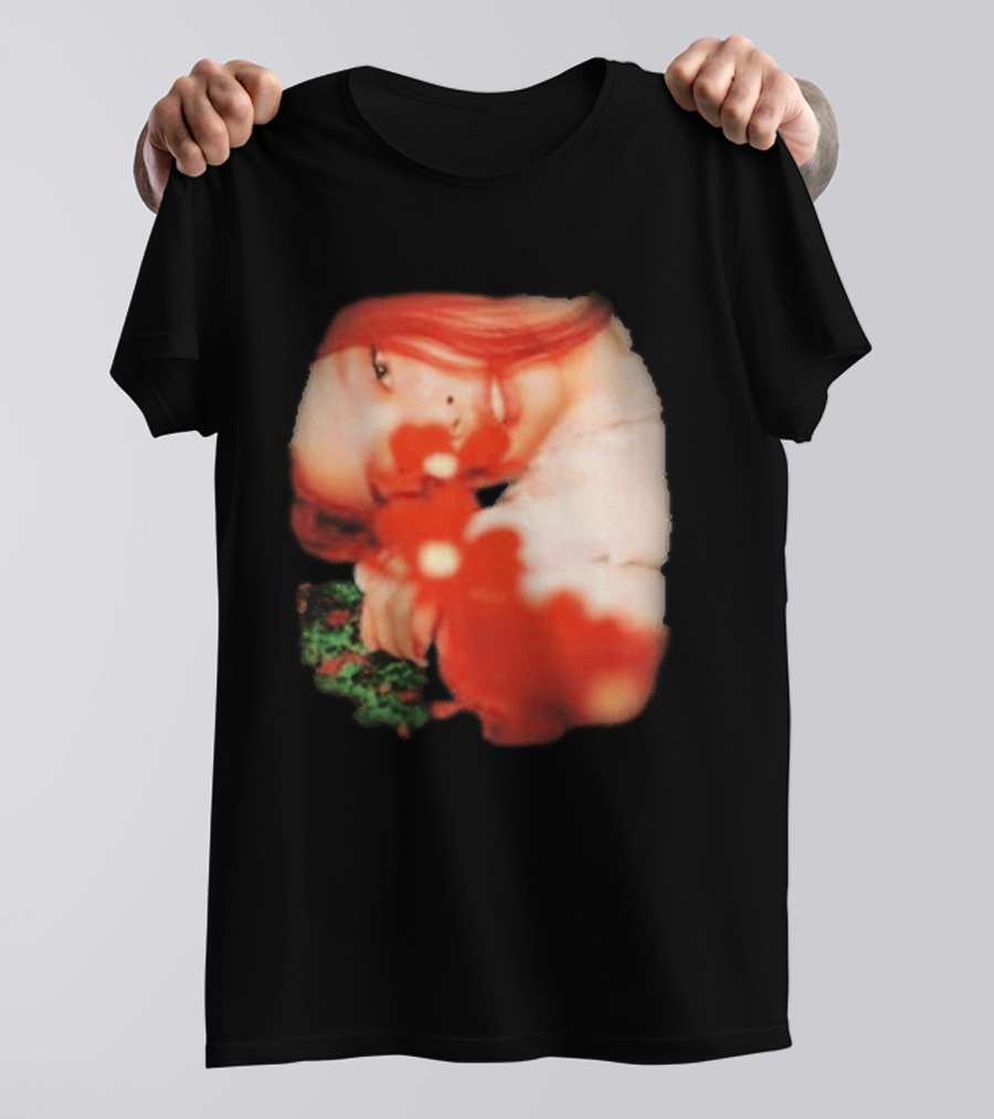 Complex Jennie Flower Photo Red Hair Aesthetic T-Shirt