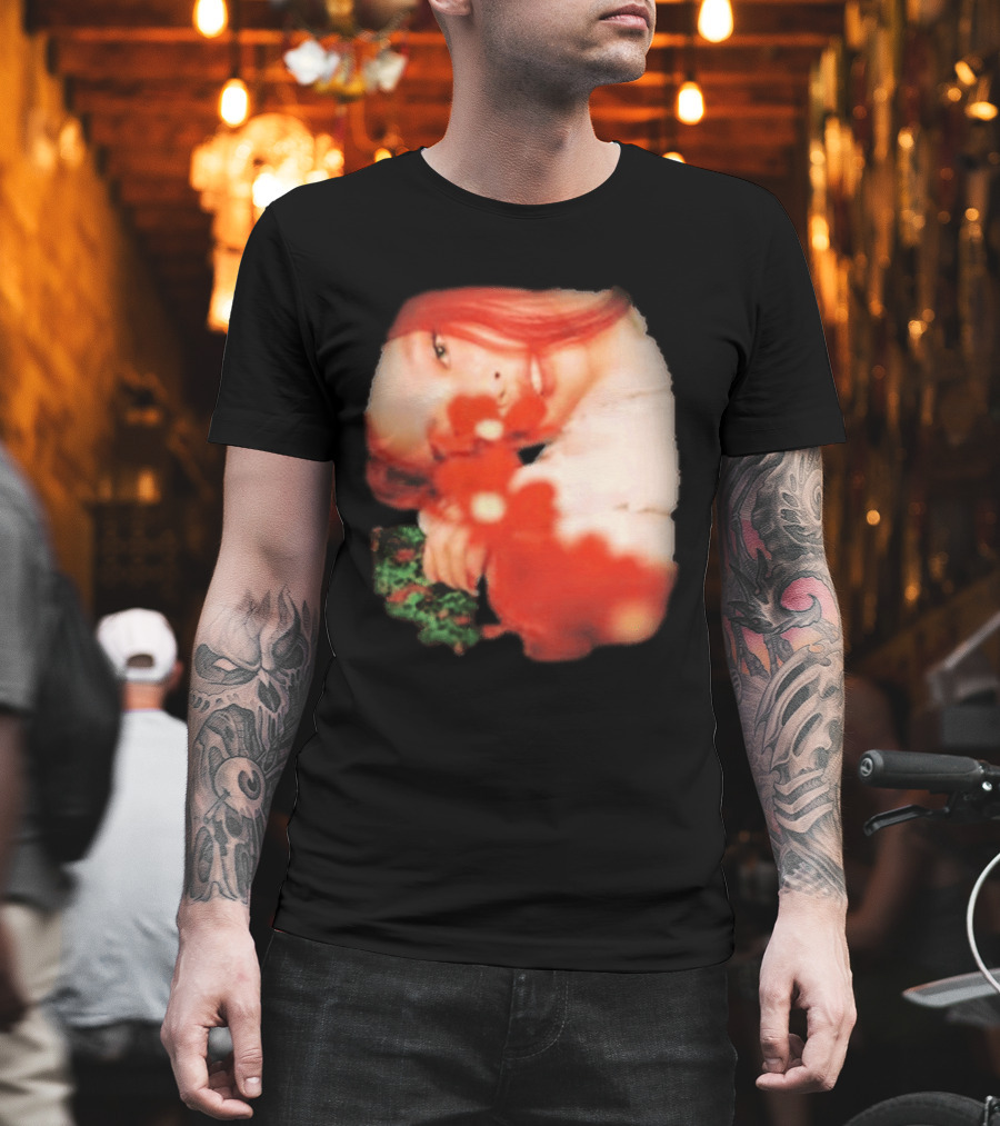 Complex Jennie Flower Photo Red Hair Aesthetic T-Shirt