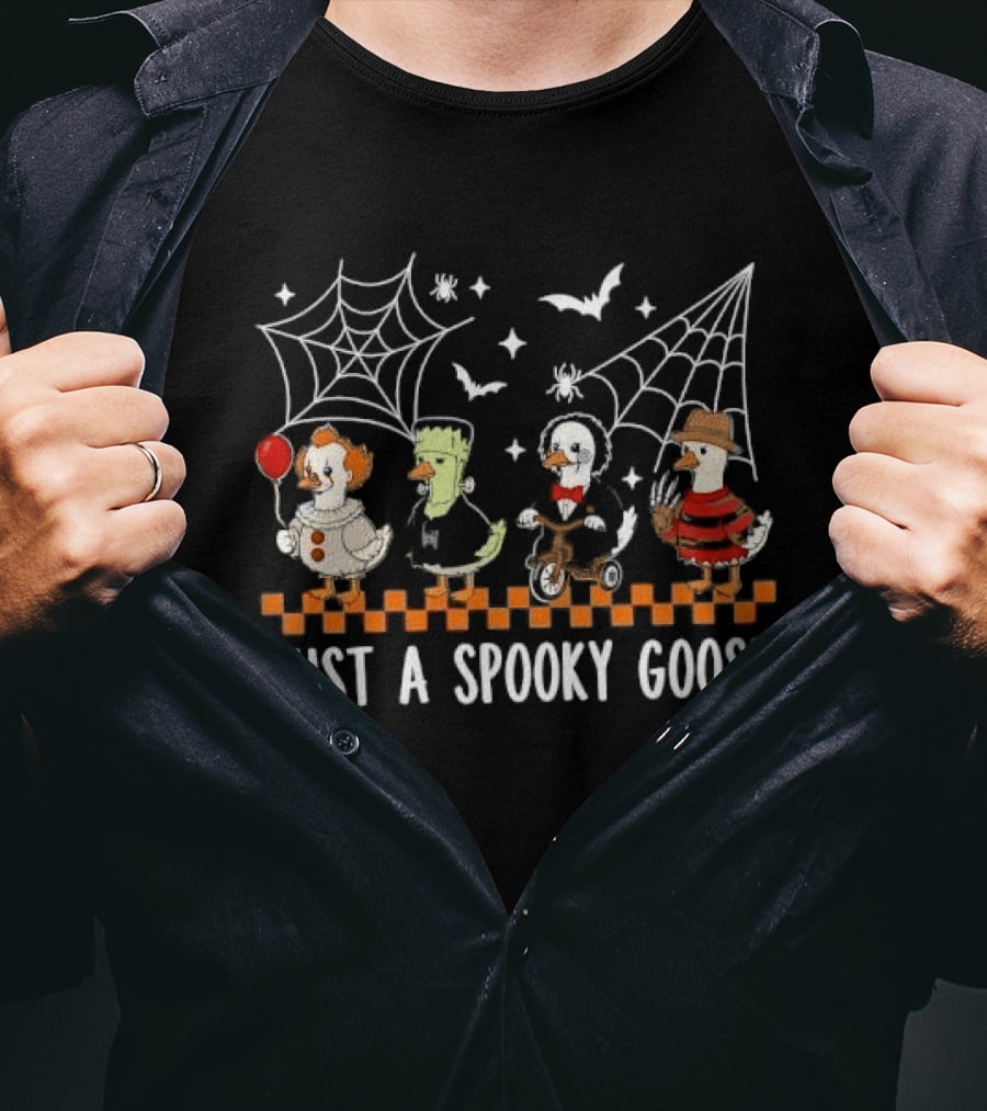 Halloween Goose Costume Parade Horror Movie Inspiration Spooky Four Geese T-Shirt