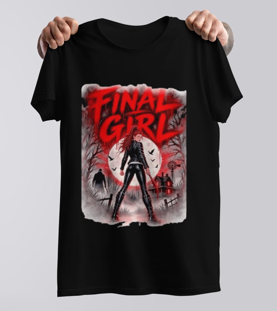 Final Girl Leather Jacket Bloody Bat Full Moon House T-Shirt