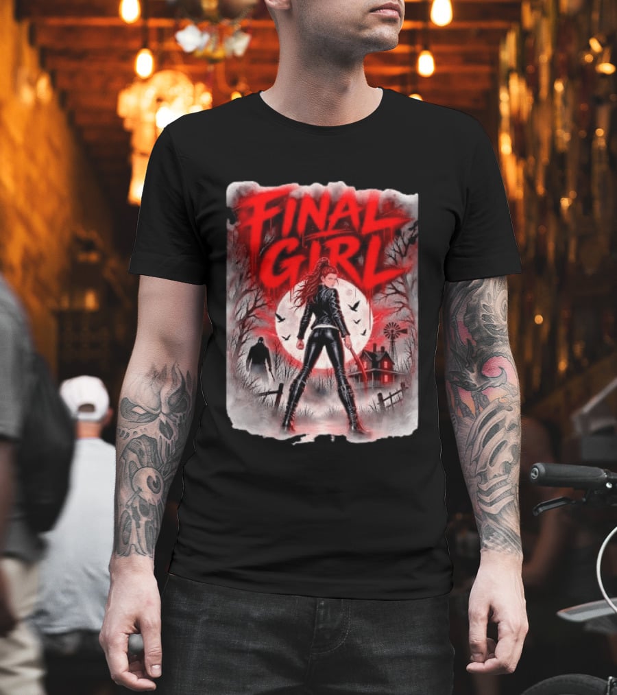 Final Girl Leather Jacket Bloody Bat Full Moon House T-Shirt