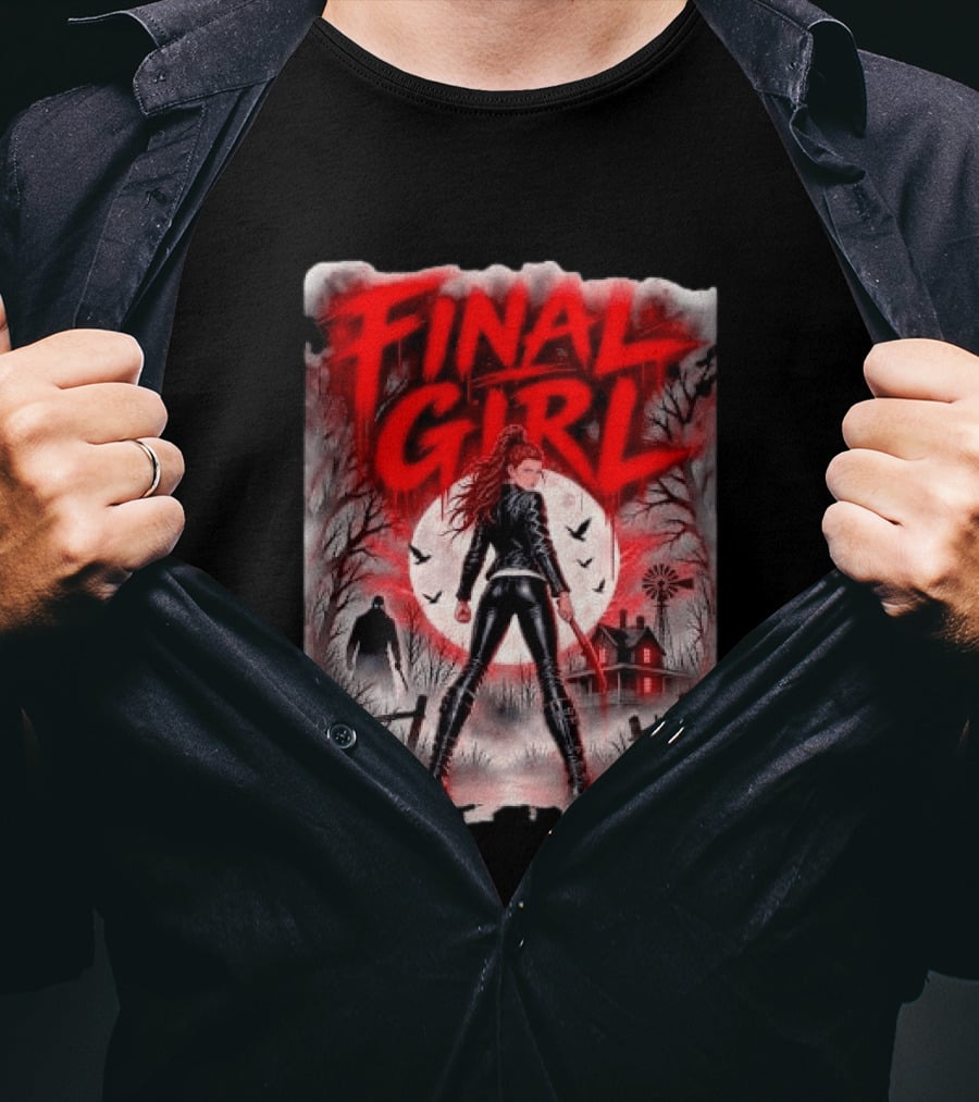 Final Girl Leather Jacket Bloody Bat Full Moon House T-Shirt