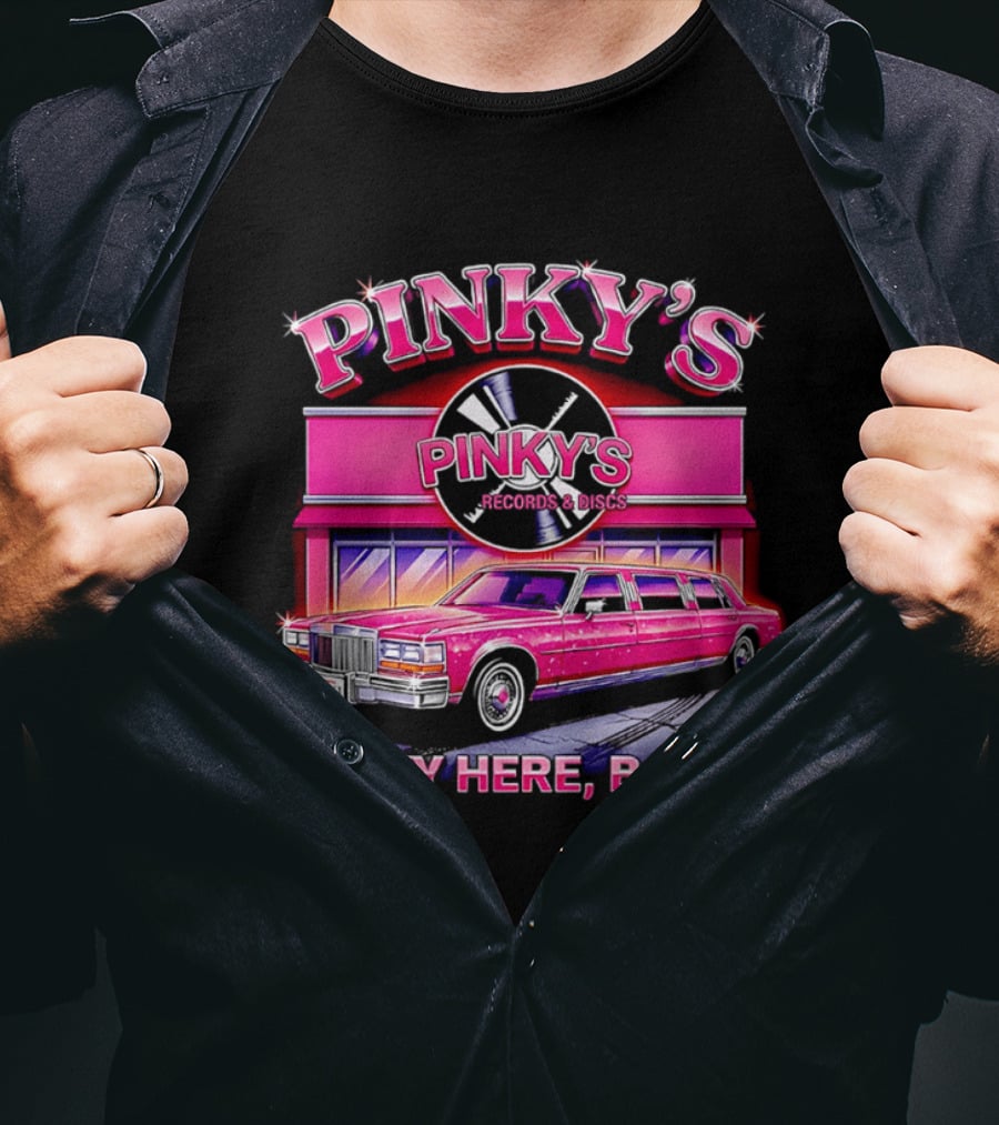 Pinky's Records And Discs Pink Limousine Looky Here Baby T-Shirt