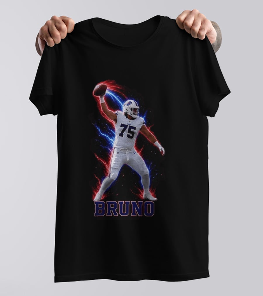 Bruno Buffalo Bills 75 Electric Burst Football T-Shirt