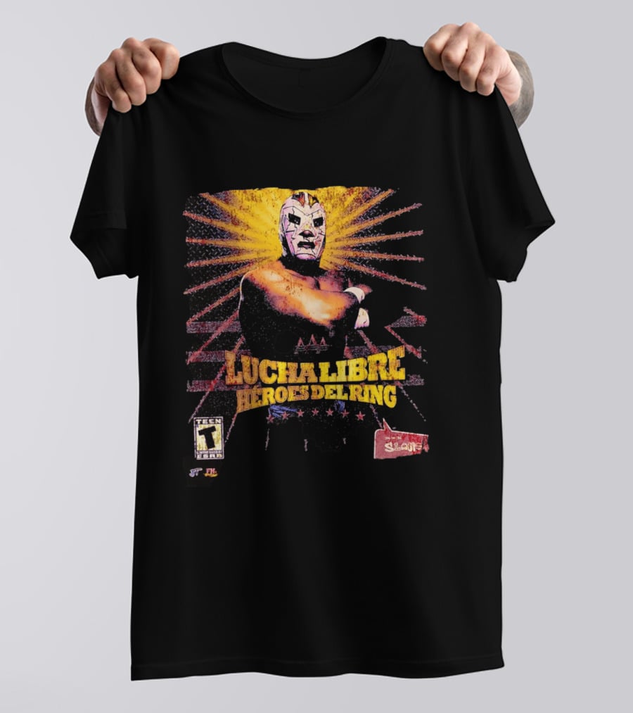 Lucha Libre Héroes Del Ring Masked Wrestler Starburst T-Shirt