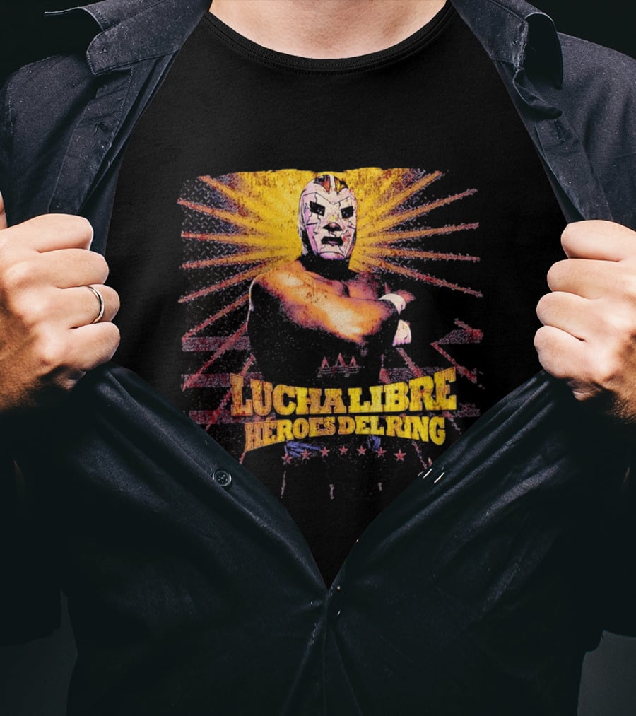 Lucha Libre Héroes Del Ring Masked Wrestler Starburst T-Shirt