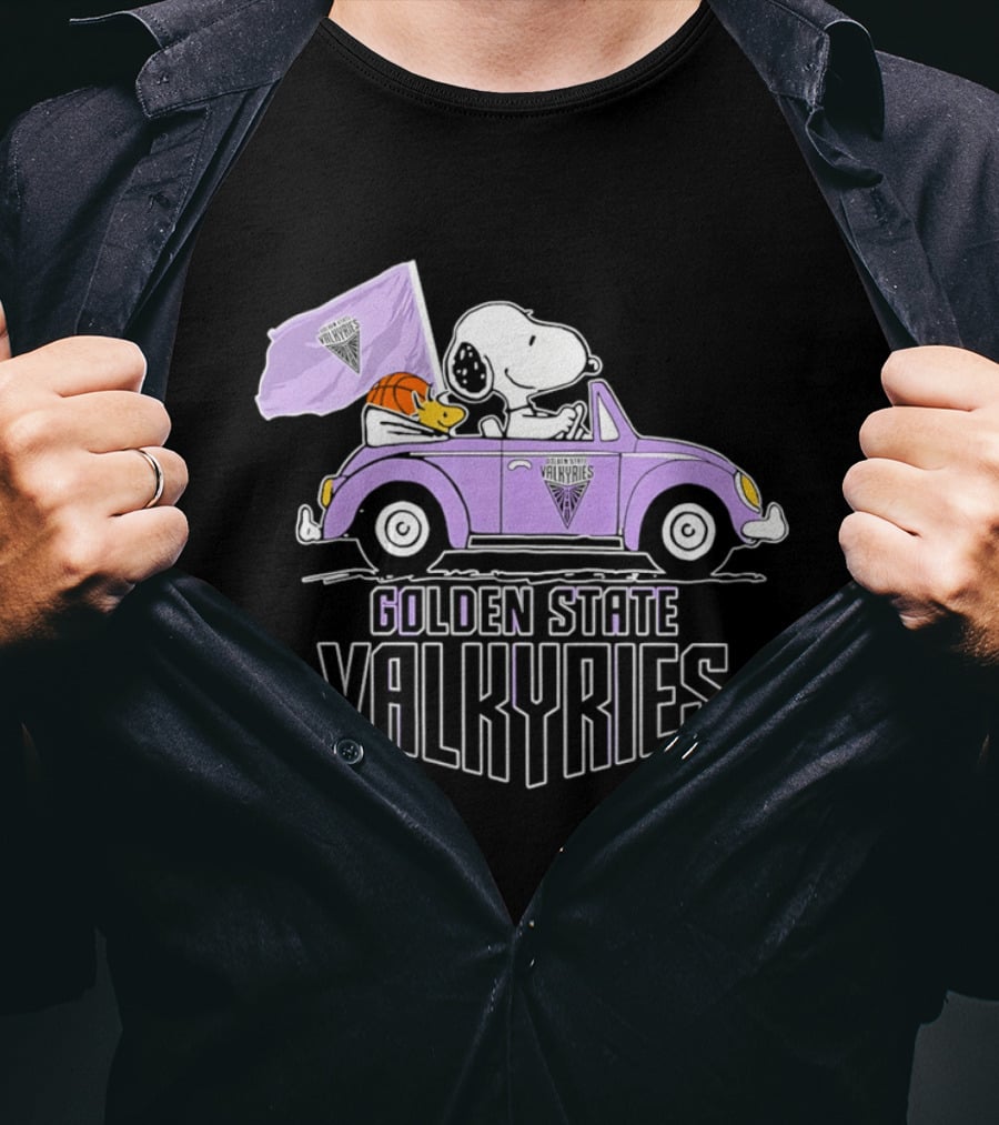 Golden State Valkyries Snoopy Volkswagen Beetle T-Shirt