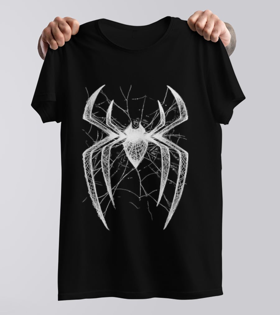 Marvel Spider Man Intricate Webbed Line Sketch Spider T-Shirt