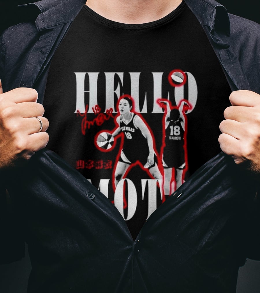 Hello Moto Mai Yamamoto Basketball 18 Red Glow Dribbling Shooting T-Shirt