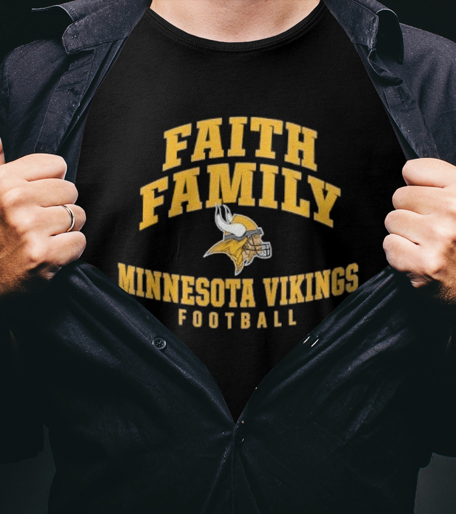Faith Family Minnesota Vikings Football Helmet Horns T-Shirt