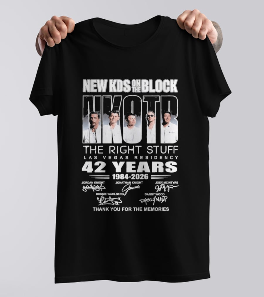 New Kids On The Block Nkotb Las Vegas Residency 42 Years 1984 2026 The Right Stuff Thank You For The Memories T-Shirt