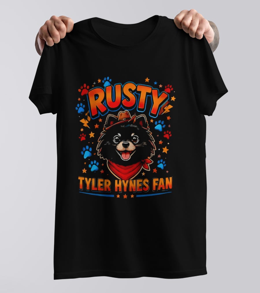 Rusty Tyler Hynes Fan Paw Stars Cowboy Hat Bandana T-Shirt