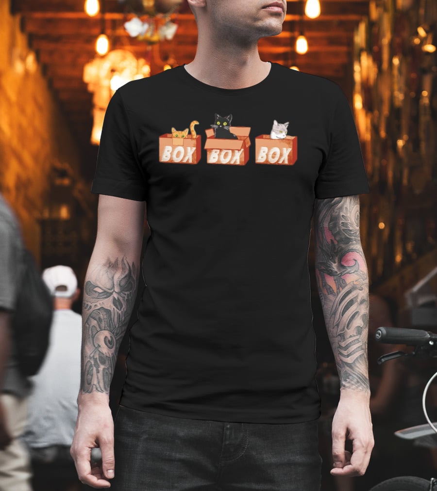Orange Black Tabby Cats Box Trio T-Shirt