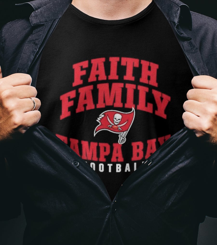 Faith Family Tampa Bay Football Pirate Flag Skull T-Shirt
